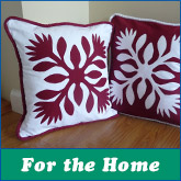 Decorate your room with hawaiian quilt and aloha shirt pillow covers.